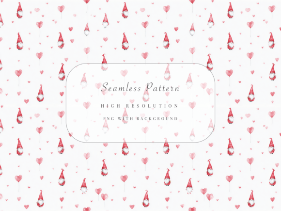 Download Valentine Gnome Seamless Pattern PNG - Premium Resources