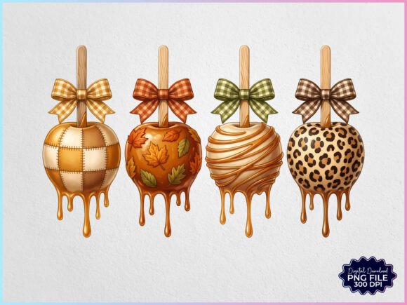 Download Preppy Fall Caramel Apples Autumn PNG - Autumn png Collection