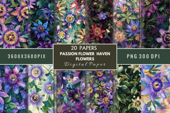 Download Passion Flower Haven Flowers Patterns - Premium Resources